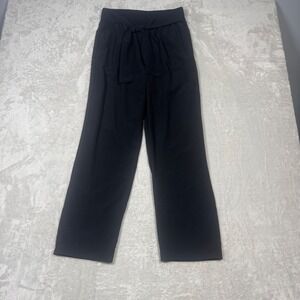 NWOT‎ Tahari Women's Black High Waisted Wide Leg Tie Waist Casual Pants S